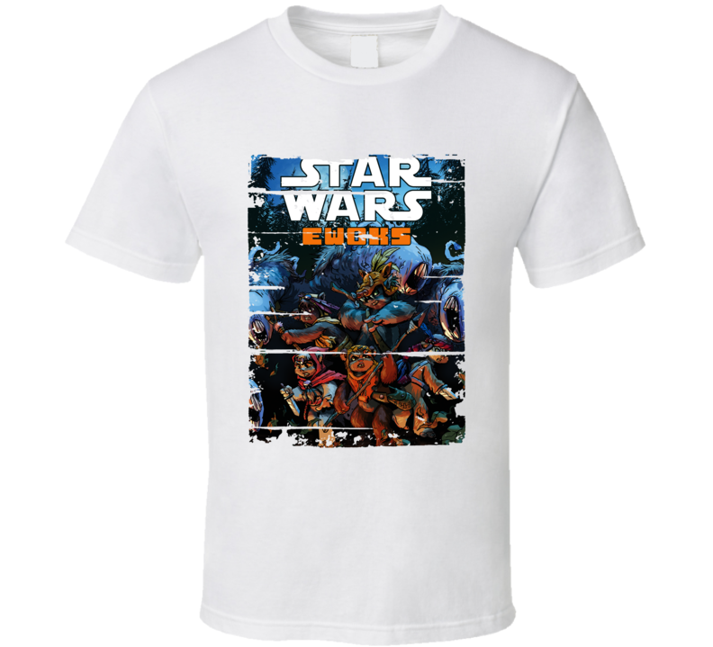 Star Wars Ewoks Cartoon Worn Look Tv Show Cool T Shirt Star Wars Ewoks Cartoon Worn Look Tv Show Cool T Shirt
