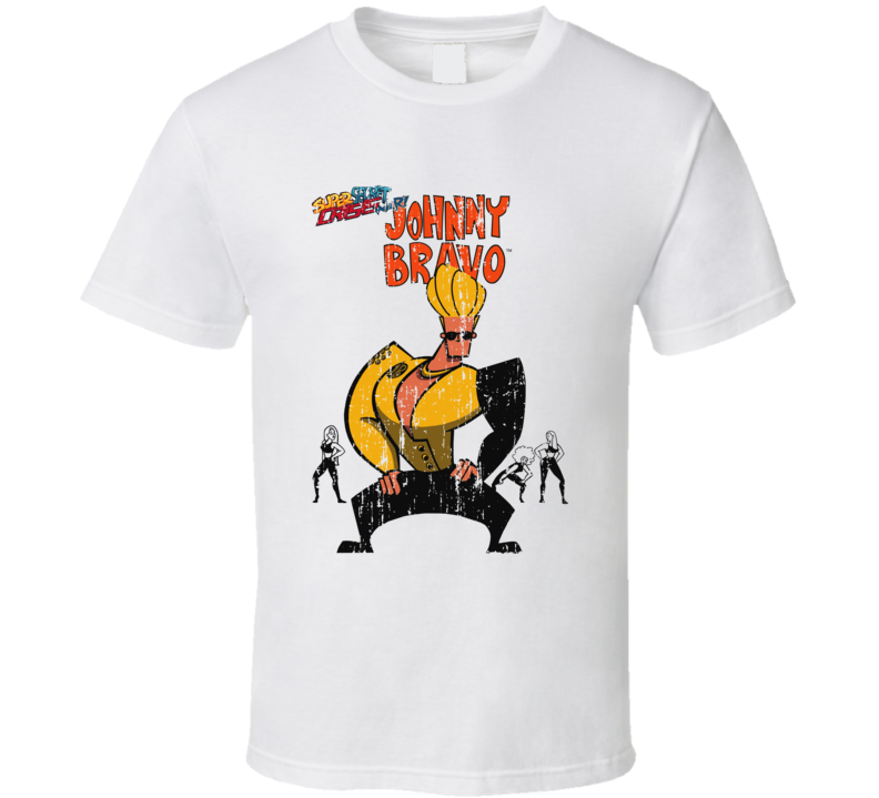 Johnny Bravo Cartoon Worn Look Animated Tv Series T Shirt