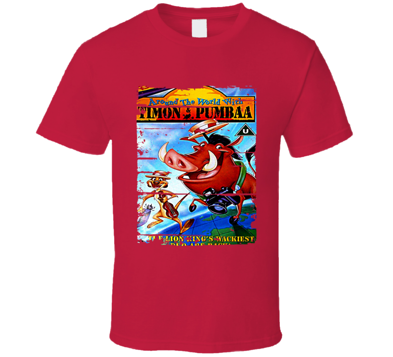 Timon & Pumbaa Cartoon Worn Look Animated Tv Series T Shirt