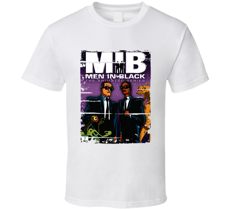 Men In Black Classic Cartoon Worn Look Animated Tv Series T Shirt