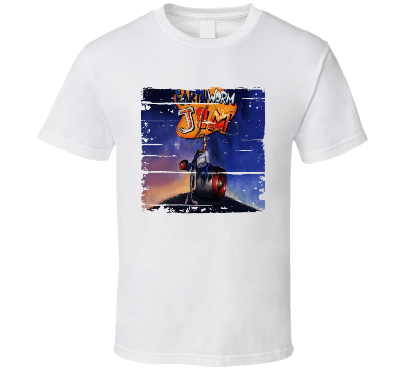 Earthworm Jim Classic Cartoon Worn Look Animated Tv Series T Shirt Earthworm Jim Classic Cartoon Worn Look Animated Tv Series T Shirt