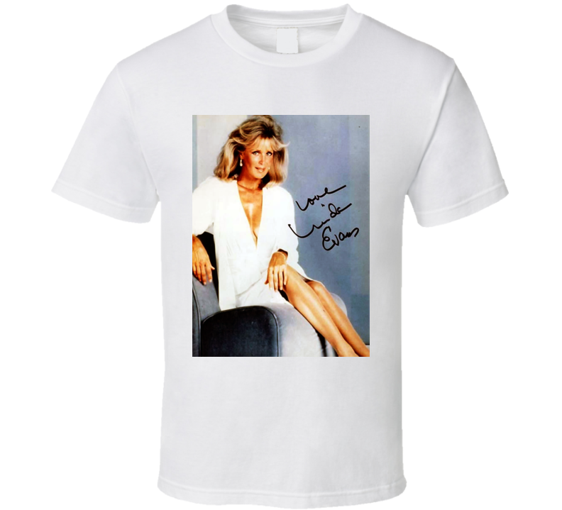 Linda Evans Big Valley Actress Vintage Celebrity Autographed T Shirt Linda Evans Big Valley Actress Vintage Celebrity Autographed T Shirt