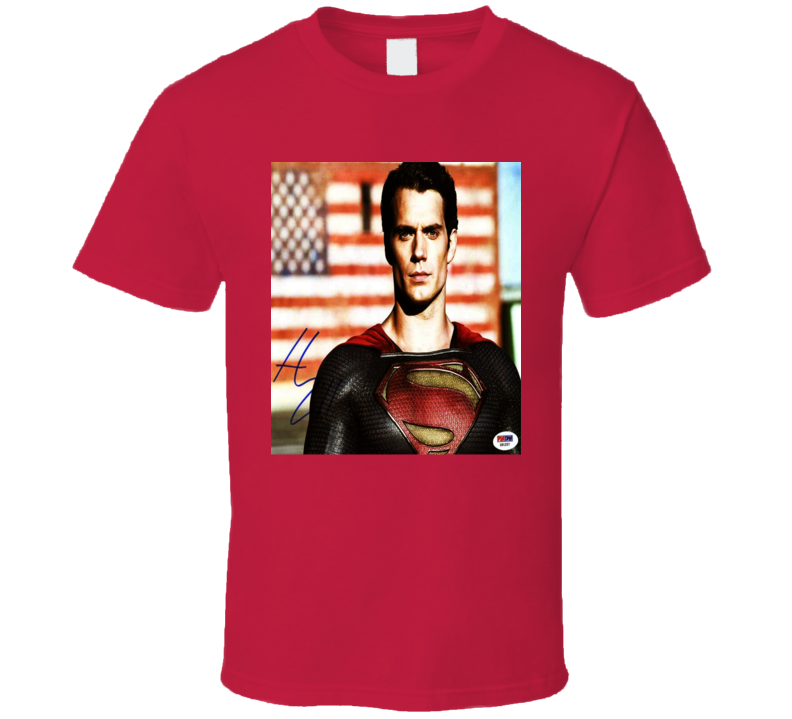 Henry Cavill Superman Actor Celebrity Autographed T Shirt Henry Cavill Superman Actor Celebrity Autographed T Shirt