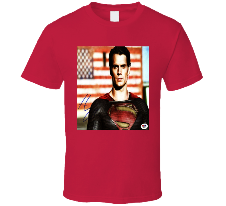 Henry Cavill Superman Actor Celebrity Autographed T Shirt