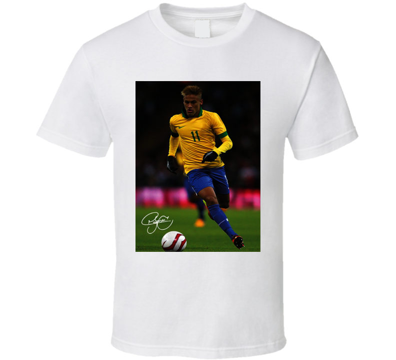 Neymar Footballer Signature Trending Celebrity Autographed T Shirt