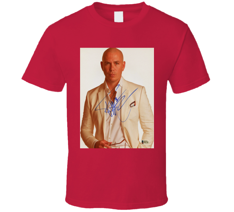Pitbull Signature Trending Celebrity Artist Autographed T Shirt Pitbull Signature Trending Celebrity Artist Autographed T Shirt