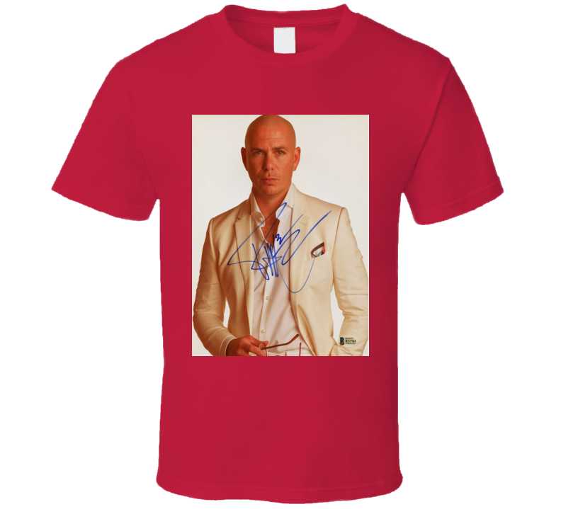 Pitbull Signature Trending Celebrity Artist Autographed T Shirt