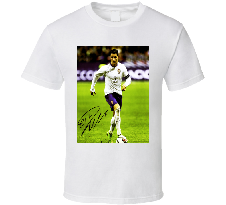 Cristiano Ronaldo Footballer Trending Celebrity Autographed T Shirt Cristiano Ronaldo Footballer Trending Celebrity Autographed T Shirt