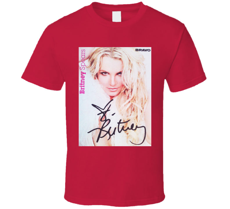 Britney Spears Trending Artist Signature Celebrity Autographed T Shirt Britney Spears Trending Artist Signature Celebrity Autographed T Shirt
