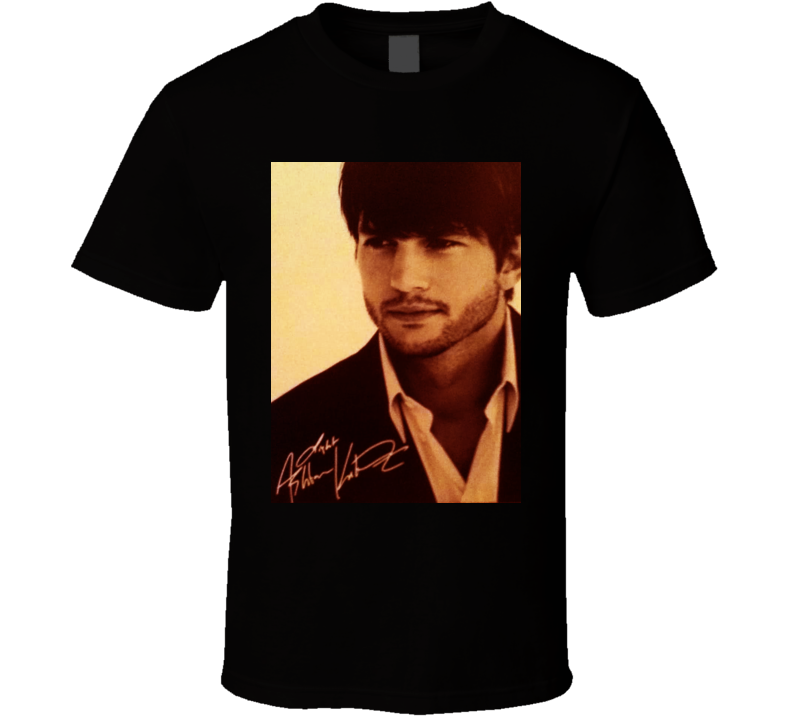 Ashton Kutcher Signature Trending Celebrity Autographed T Shirt