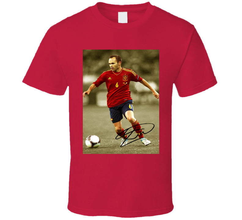 Andrés Iniesta Signature Trending Celebrity Autographed T Shirt Andrés Iniesta Signature Trending Celebrity Autographed T Shirt