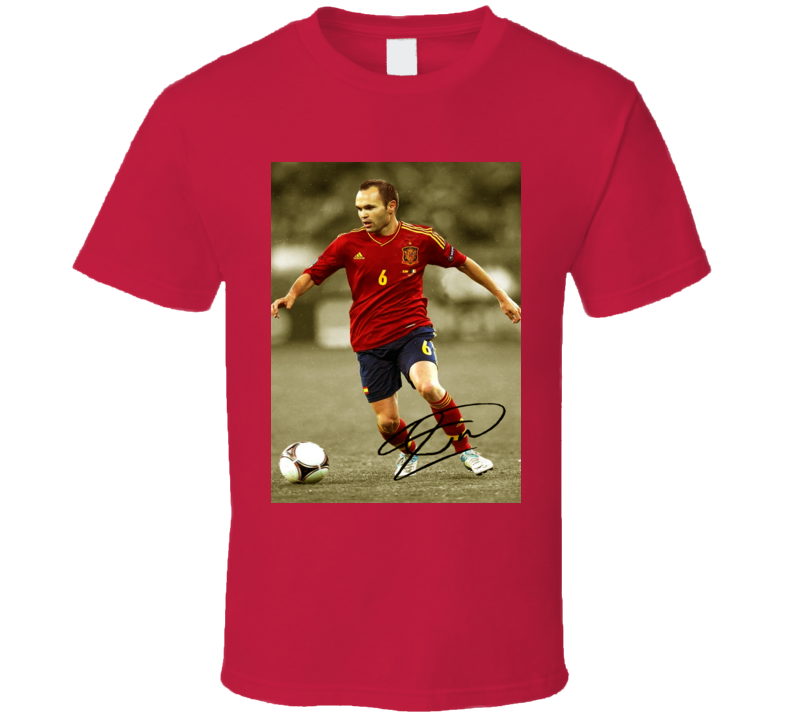 AndrÃ©s Iniesta Signature Trending Celebrity Autographed T Shirt