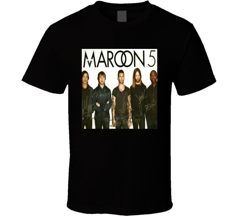 Maroon 5 Signature Trending Celebrity Autographed T Shirt Maroon 5 Signature Trending Celebrity Autographed T Shirt