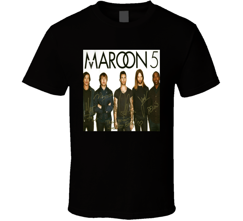 Maroon 5 Signature Trending Celebrity Autographed T Shirt