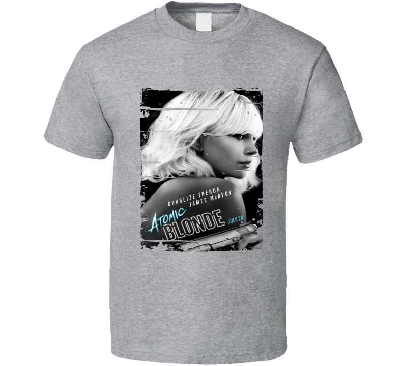 Atomic Blonde Poster Cool Film Worn Look Movie Fan T Shirt Atomic Blonde Poster Cool Film Worn Look Movie Fan T Shirt