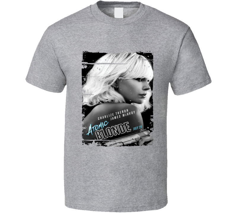 Atomic Blonde Poster Cool Film Worn Look Movie Fan T Shirt