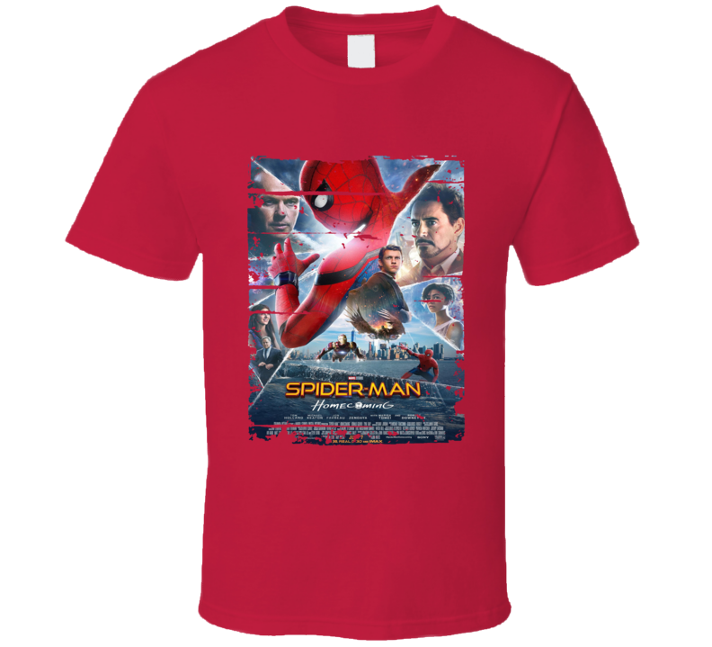 Spider-man Homecoming Poster Cool Film Worn Look Movie Fan T Shirt Spider-man Homecoming Poster Cool Film Worn Look Movie Fan T Shirt