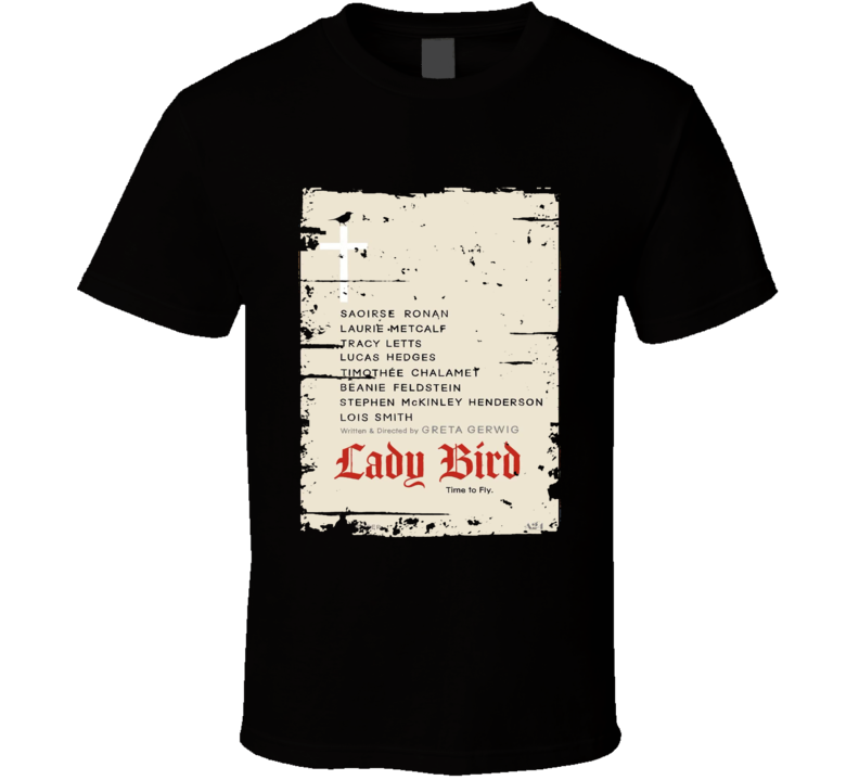 Lady Bird Poster Cool Film Worn Look Movie Fan T Shirt Lady Bird Poster Cool Film Worn Look Movie Fan T Shirt
