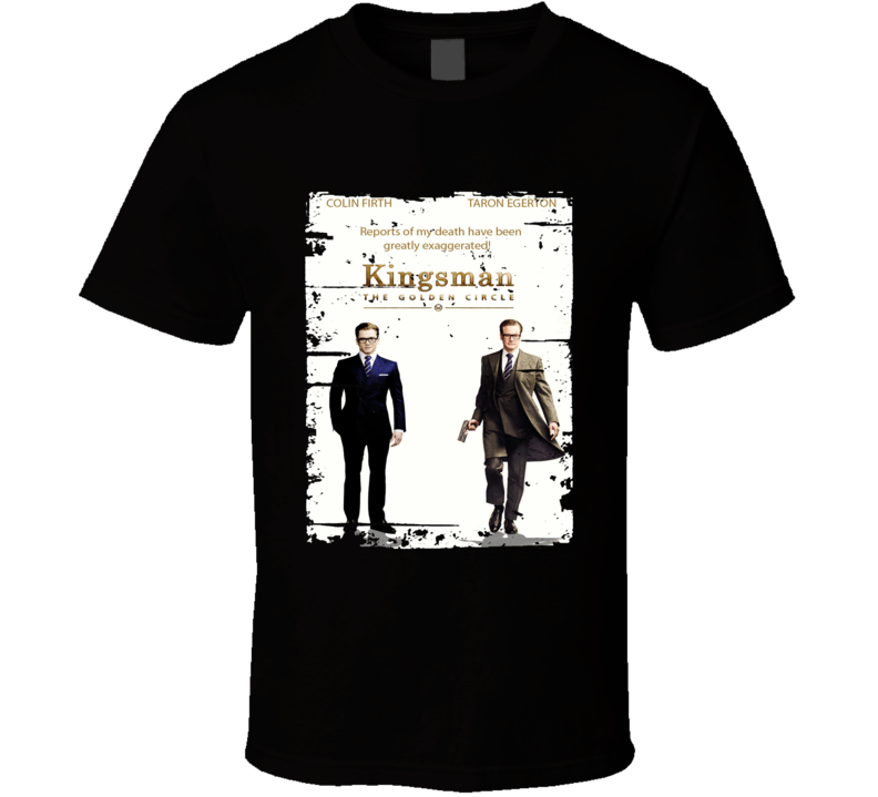 Kingsman The Golden Circle Poster Film Worn Look Movie Fan T Shirt