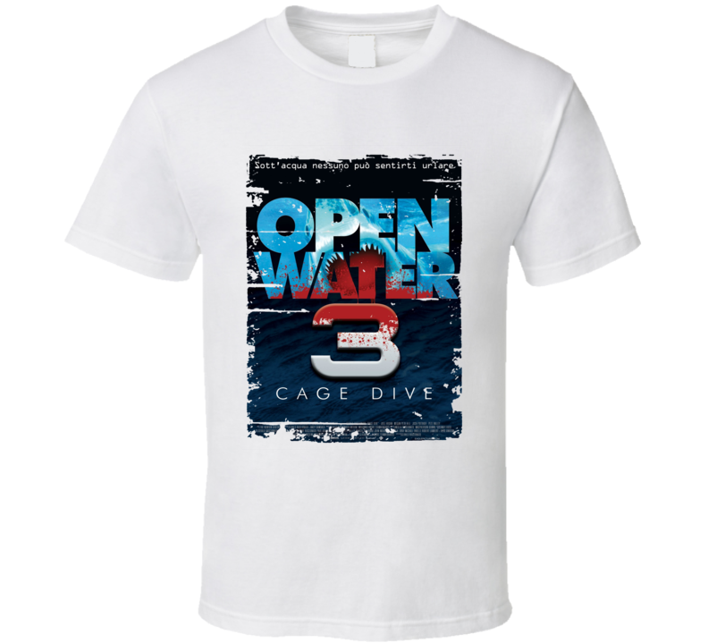 Open Water 3 Cage Dive Poster Cool Film Worn Look Movie Fan T Shirt Open Water 3 Cage Dive Poster Cool Film Worn Look Movie Fan T Shirt