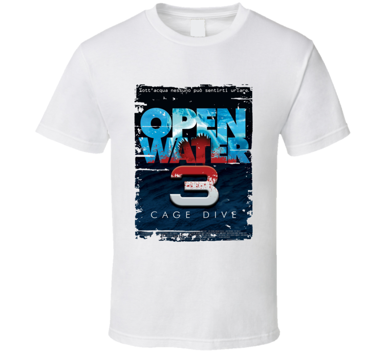 Open Water 3 Cage Dive Poster Cool Film Worn Look Movie Fan T Shirt