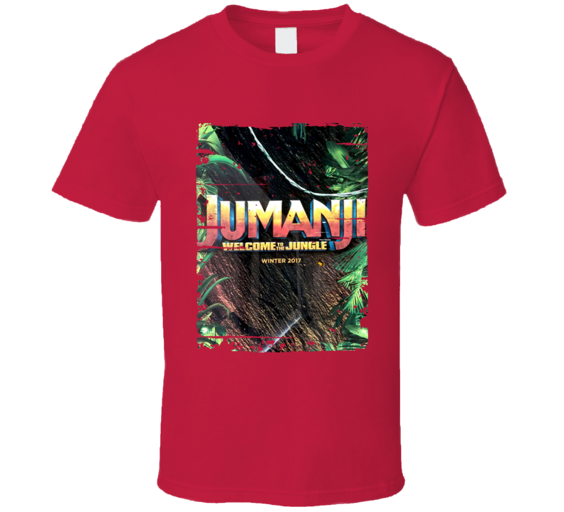 Jumanji Welcome To The Jungle Poster Film Worn Look Movie Fan T Shirt Jumanji Welcome To The Jungle Poster Film Worn Look Movie Fan T Shirt