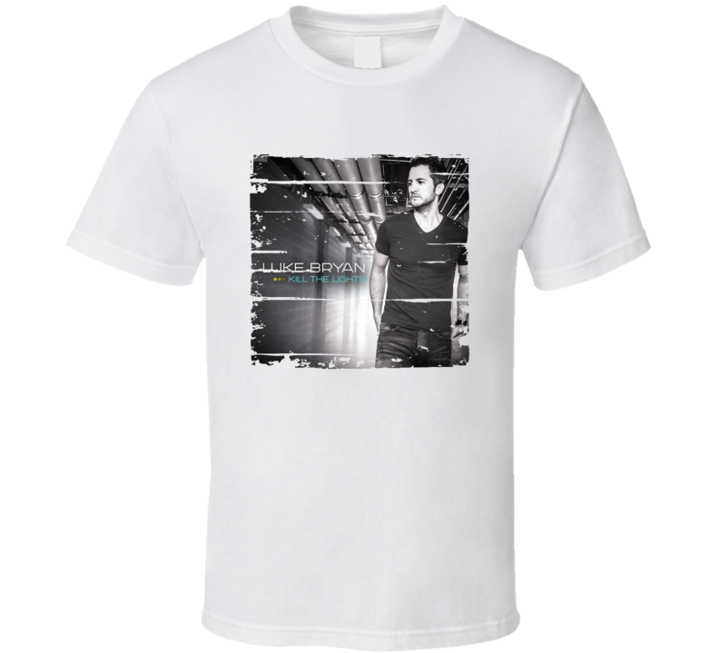 Luke Bryan Kill The Lights Album Worn Look Music T Shirt Luke Bryan Kill The Lights Album Worn Look Music T Shirt
