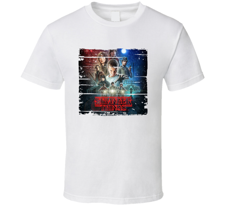 Soundtrack Stranger Things Volume One Album Worn Look Music T Shirt Soundtrack Stranger Things Volume One Album Worn Look Music T Shirt