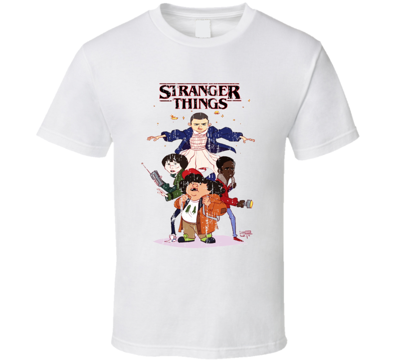 Stranger Things Tv Series Cartoon Characters Trending Worn Look T Shirt Stranger Things Tv Series Cartoon Characters Trending Worn Look T Shirt