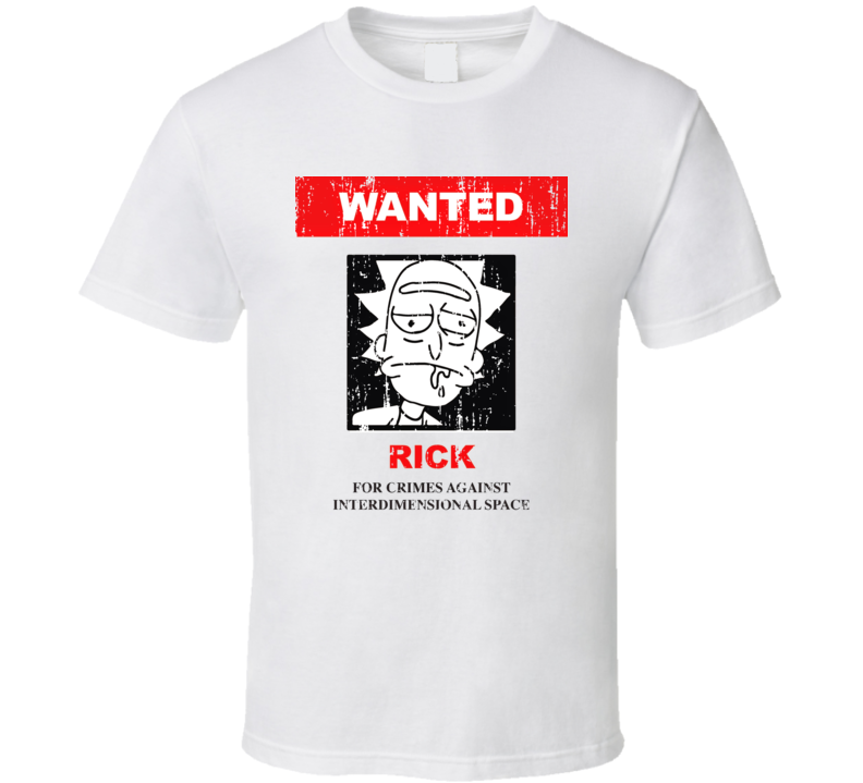 Wanted Rick And Mortytrending Cool Cartoon Worn Look T Shirt