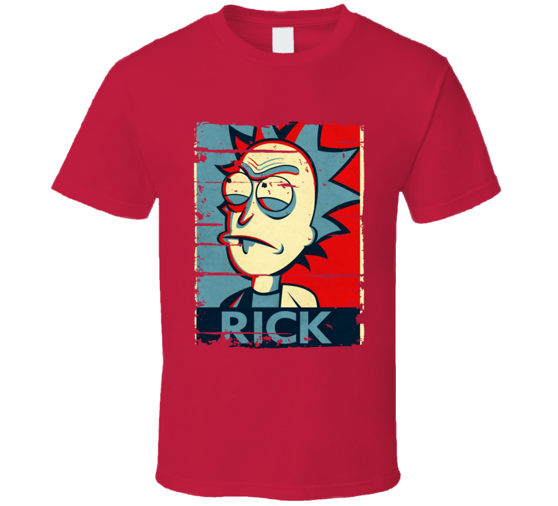 Rick And Morty Hope Poster Cool Cartoon Worn Look Trending T Shirt