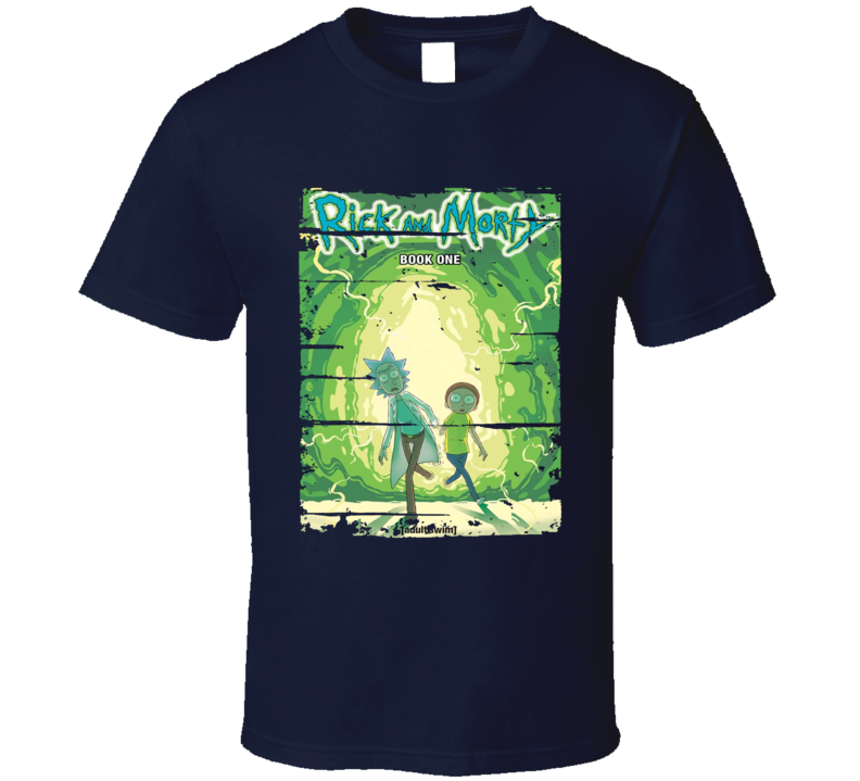 Rick And Morty Book 1 Cool Worn Look Cartoon T Shirt