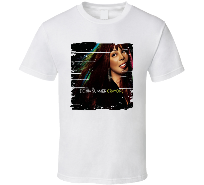 Donna Summer Crayons Worn Look Vintage Music T Shirt