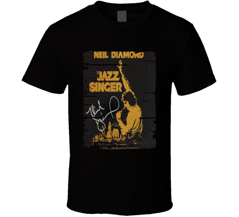 Neil Diamond The Jazz Ssnger Vinyl Worn Look Vintage Music T Shirt