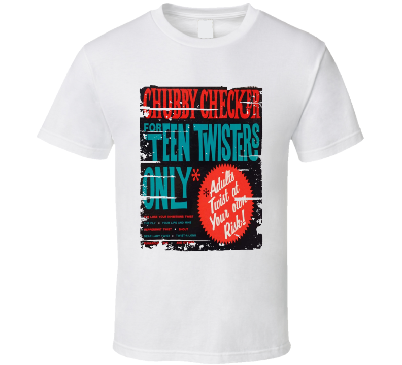 Chubby Checker For 'teen Twisters Only Worn Look Music T Shirt Chubby Checker For 'teen Twisters Only Worn Look Music T Shirt