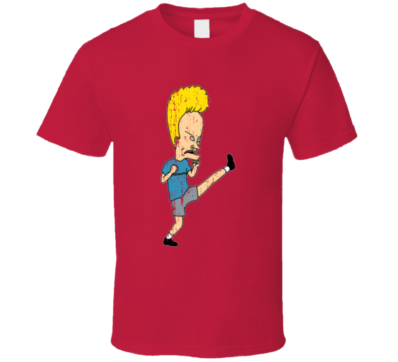 Beavis And Butt-head Funny Cartoon Character Worn Look T Shirt