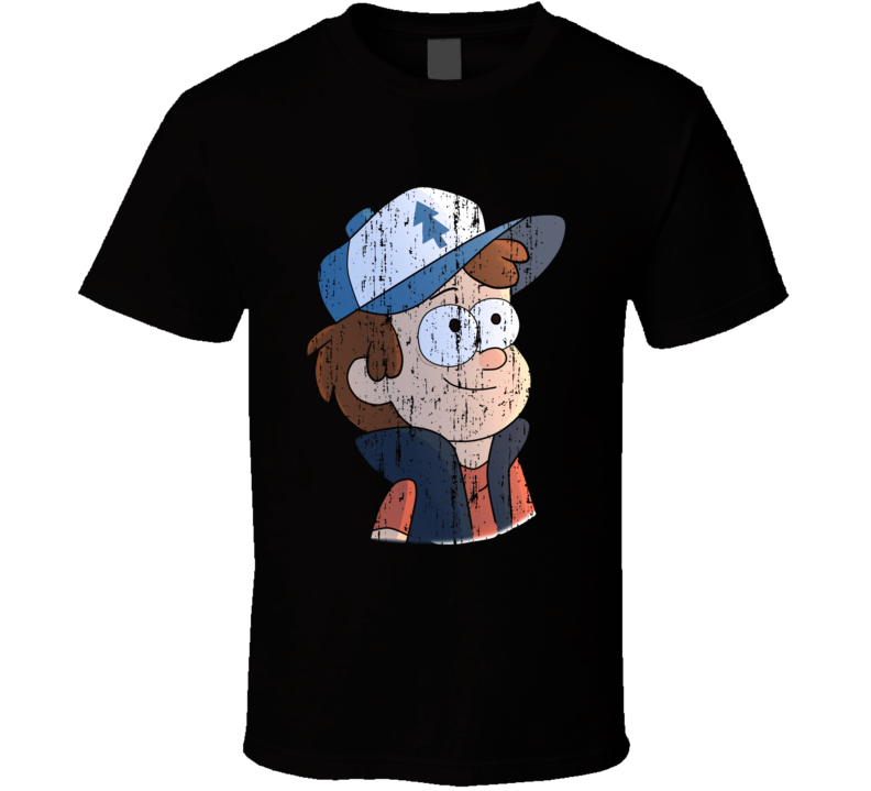 Dipper Pines Rick And Morty Cartoon Character Worn Look T Shirt