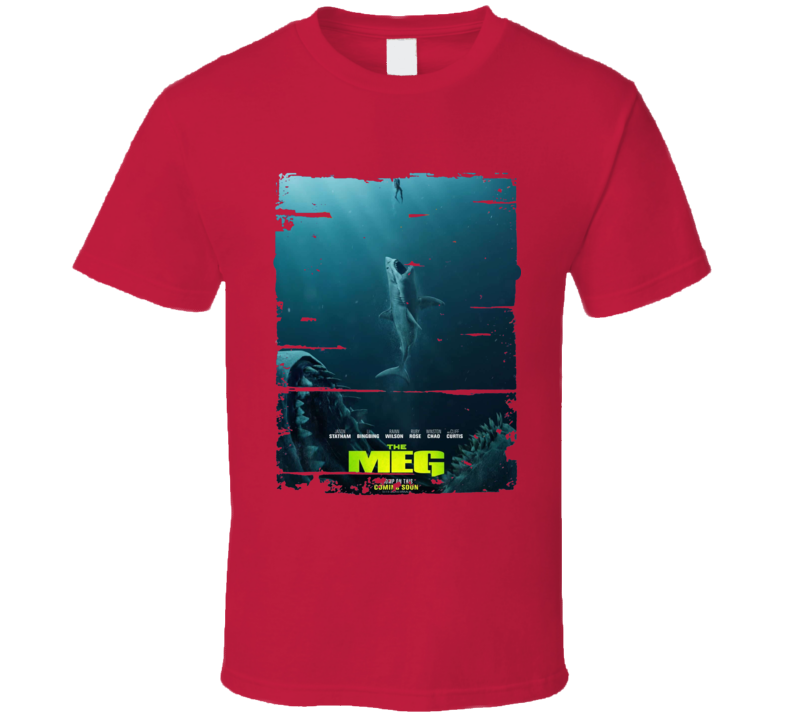 The Meg Jason Statham Shark Movie 2018 Worn Look T Shirt The Meg Jason Statham Shark Movie 2018 Worn Look T Shirt