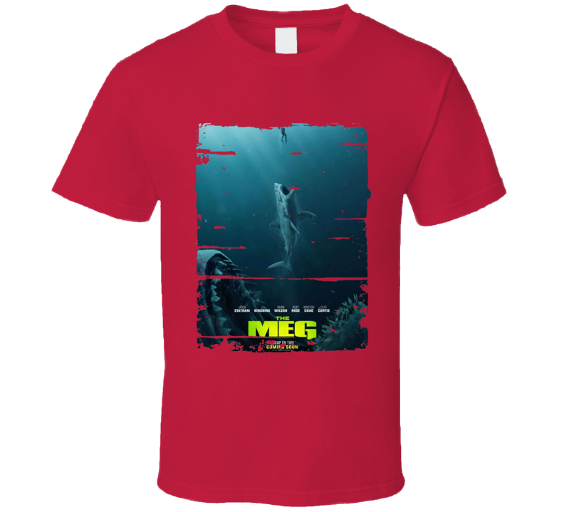 The Meg Jason Statham Shark Movie 2018  Worn Look T Shirt