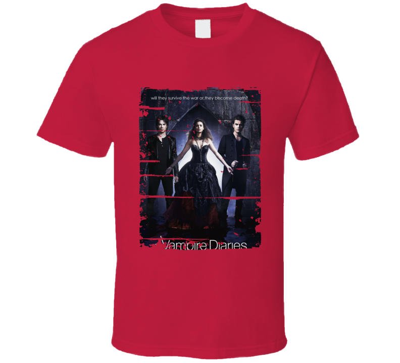 The Vampire Diaries Season 1 Tv Show Worn Look Drama Series T Shirt