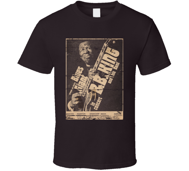 B.B. King Cook County Jail Album Europe Tour Poster Aged Look T Shirt B.B. King Cook County Jail Album Europe Tour Poster Aged Look T Shirt