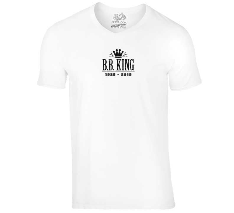 B.B. King of Blues Memorial Tribute Aged Look V-Neck T Shirt B.B. King of Blues Memorial Tribute Aged Look V-Neck T Shirt