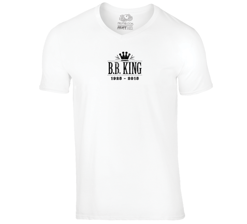 B.B. King of Blues Memorial Tribute Aged Look V-Neck T Shirt