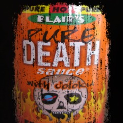 Blair's Pure Death Naga US Hot Sauce Lover Worn Look Fun Cool T Shirt 21790906
