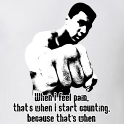 When I Feel Pain Start Counting Muhammad Ali Tribute Worn Look T Shirt 22734276