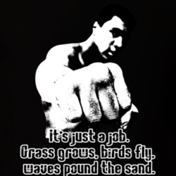 Grass Grows Birds fly Waves Pound Sand Muhammad Ali Worn Look T Shirt 22734480