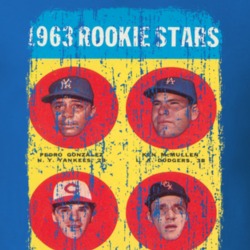 1963 Rookie Stars Vintage Baseball Trading Card Worn Look Cool T Shirt 22920200