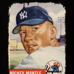 1953 Mickey Mantle Vintage Baseball Trading Card Worn Look T Shirt 22978511