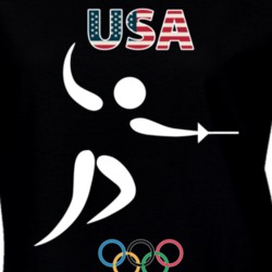 Team USA Fencing Champion Rio 2016 Olympic Gold Athlete Ladies T Shirt 23041556