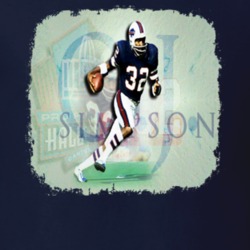 O J Simpson Football Celebrity Tribute Poster Worn Look Sports T Shirt 24684762